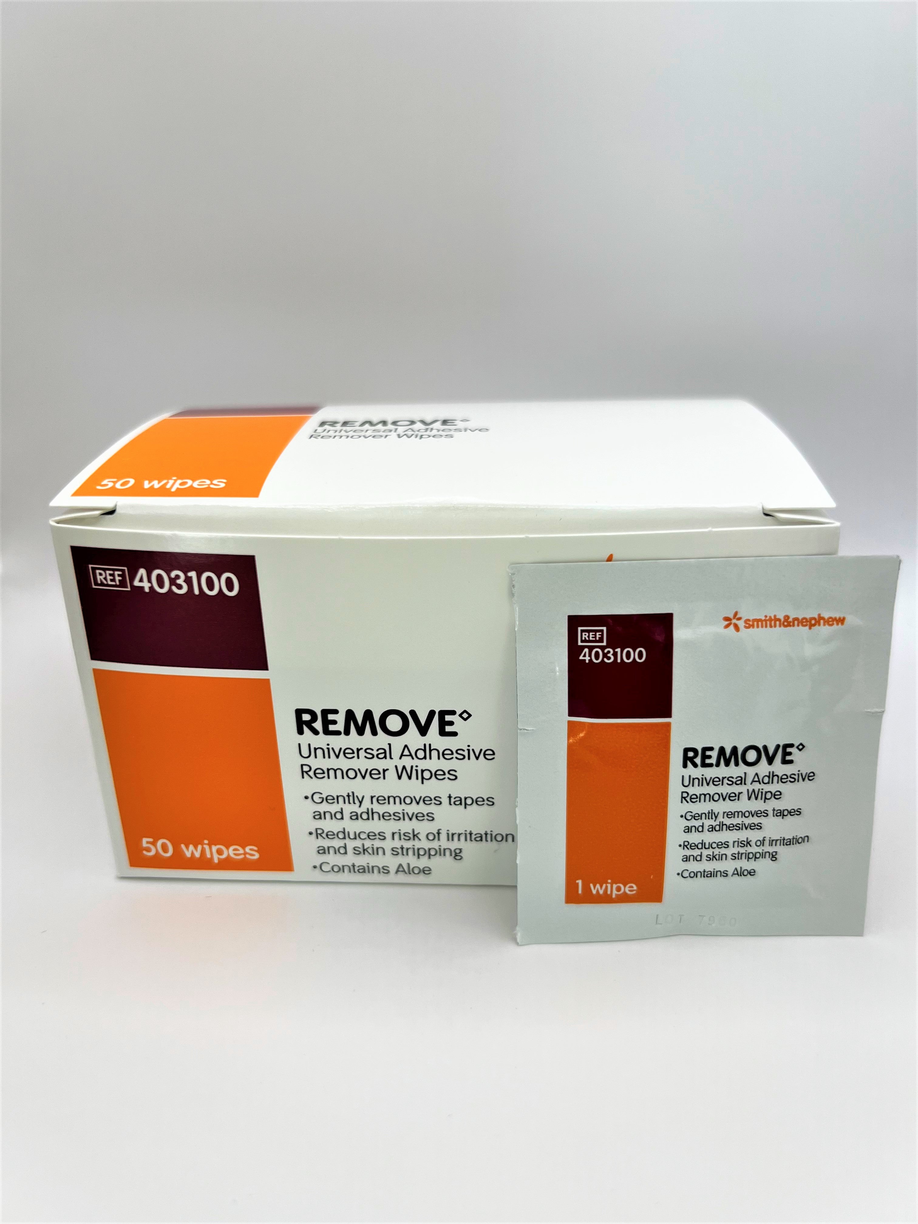 Smith & Nephew 403100 Remove Adhesive Remover - wipes, Box of 50 wipes –  Ostomy Care Supply
